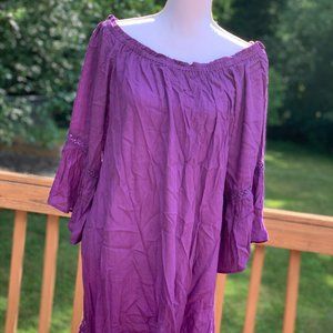 Flying Tomato - Purple Off the Shoulder Dress